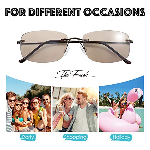 Image of The Fresh Minimalist Small Rectangular Sunglasses Clear Eyewear - Exquisite Packaging