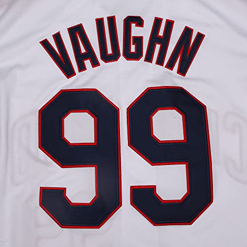 Camiseta de béisbol masculina Ricky Vaughn película #99 bordada 90s Hip Hop (Blanco, Large) miniatura 4