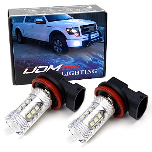 iJDMTOY 8000K Light-Blue 80W High Power CREE H11 H8 LED Bulb compatible with Chevrolet Camaro Fog Lights Driving Lamps
