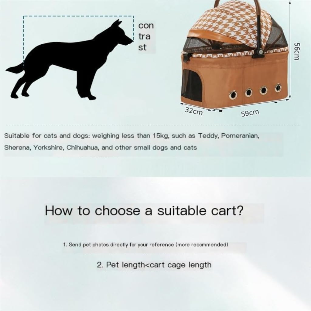 Pet Strollers Outdoor Multifunctional Portable Pet Stroller Large Space Dog Stroller Outdoor Shopping Mall Cat Stroller Pet Stroller Medium