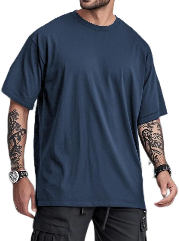 Camiseta masculina moderna para treino, leve, grande, gola redonda, atlética, verão, básica