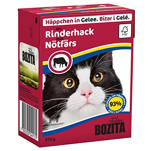 BozitaCat Tetra Recard Häppchen in Gelee Rinderhack 370g