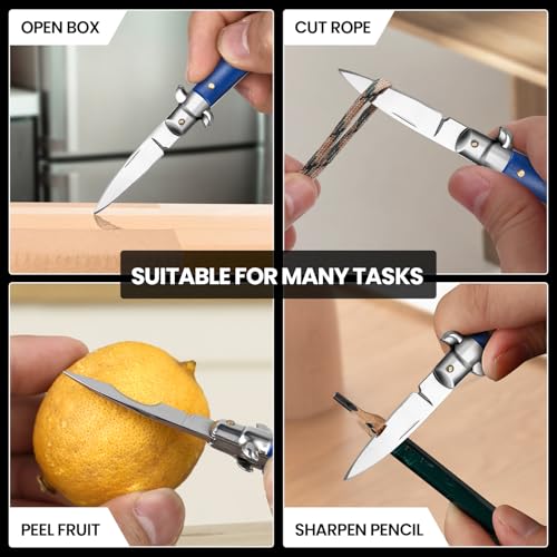 Image of FUNBRO Small Pocket Knife, Cool Knives Box Cutter for Men (Blue)