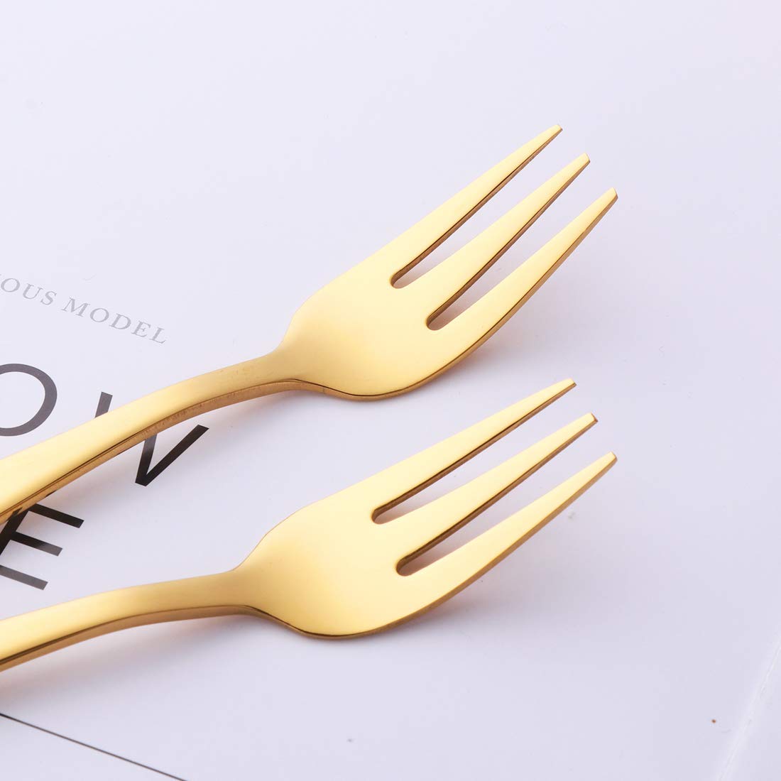 Cocktail Forks, 18/10 Stainless Steel 3-tine Appetizers Desert Mini Salad Fruit Fork Sets of 8, 5.5 Inch — Amazon image 5