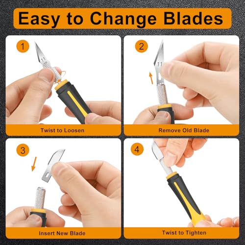 image for BaBaYang Exacto Knife Set, 16-Piece Hobby Knife & Precision Knife Set,