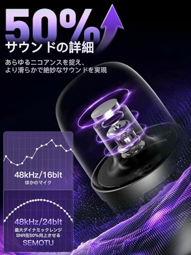 SEMOTU PCマイク usb スタンド 高感度 USB 卓上 無・全指向性 パソコンマイク ワンタッチミュート プラグアンドプレイ 360˚全方向集音 小型 有線タイプ ゲーミング・テレワーク・会議用・配信用 録音・ゲーム実況・ボイズチャット PS4・5 / Windows/Mac 日本語説明書付き (アップグレード版)