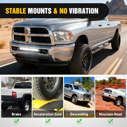 Image of Nilight Front Lower Hidden Bumper Mounting Brackets for 20inch Straight LED Light Bar Compatible with 2009-2018 Dodge Ram 2500 3500