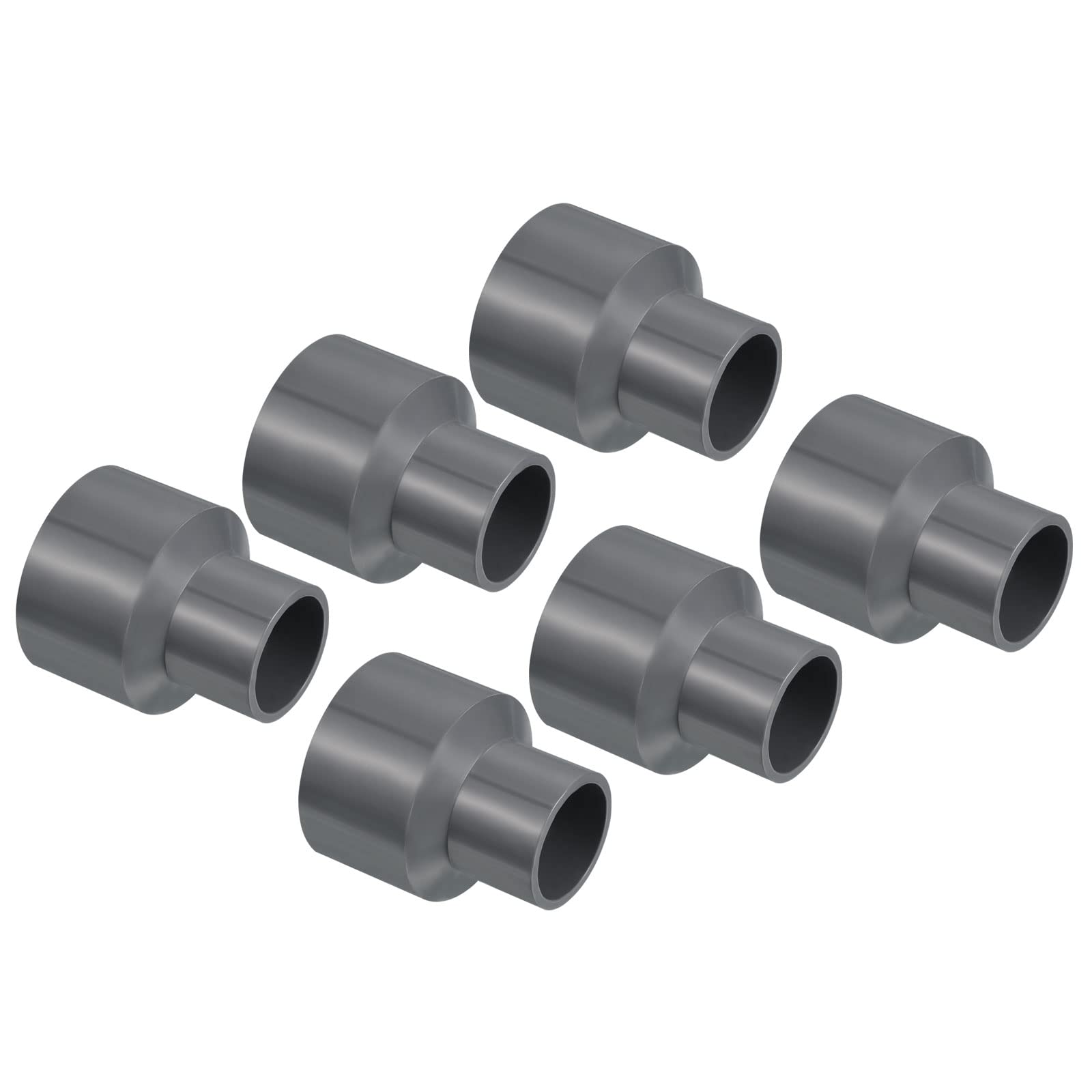 PATIKIL PVC Reductor Tubo Montaje 50x32mm, 3 Paquete Recto Acoplamiento Adaptador Conector, Gris — view 31