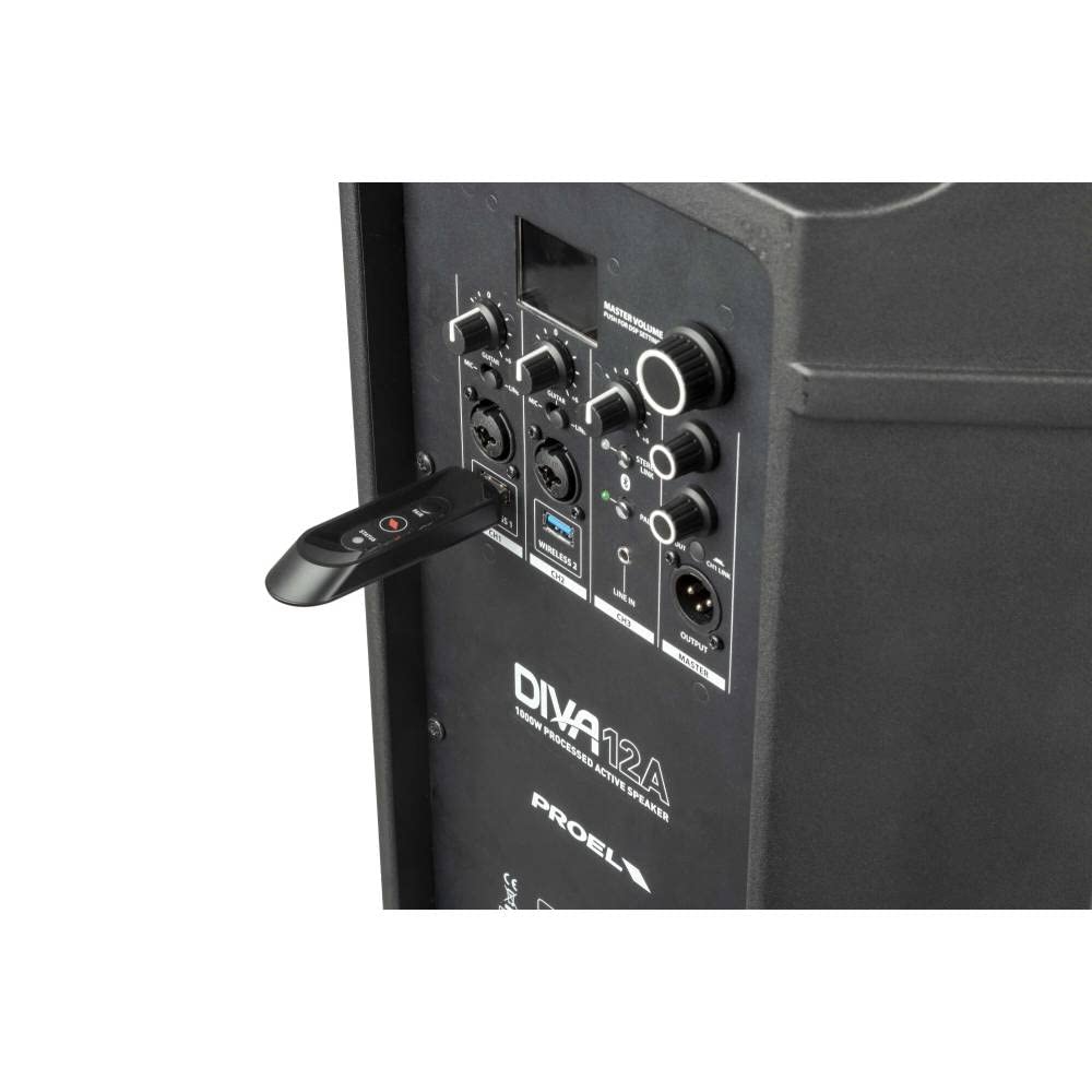 PROEL DIVA12A - Cassa Diffusore audio bi-amplificato da 12” e 1000w picco con modulo Bluetooth Stereo Link, Nero