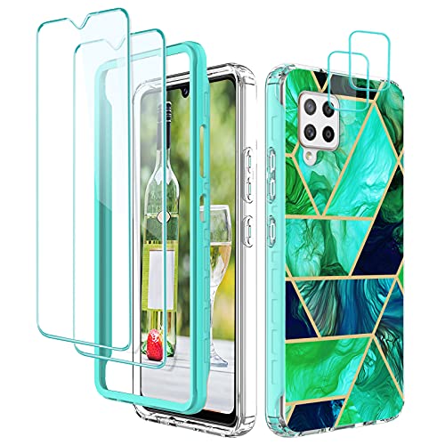 Jeylly Case For Samsung Galaxy A42 5G, Marble Case Military Grade Heavy Duty Anti Scratch Drop Proof Rugged Case For Girls Women, Slim Stylish Cute Case For Galaxy A42 5G Case 6.6 Inch, Jade Green #TOP7