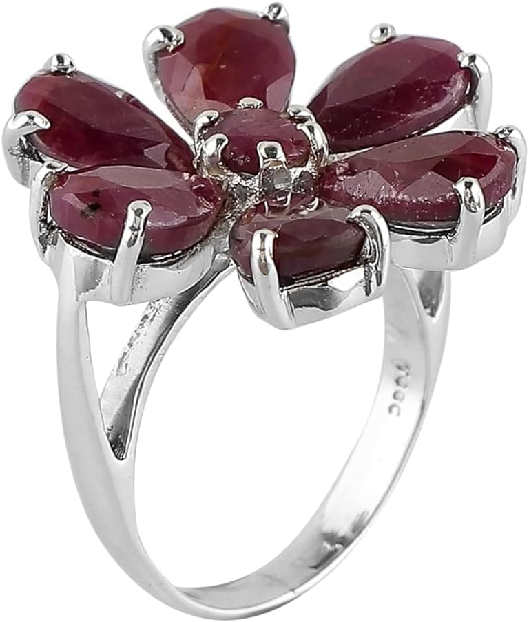 Natural Ruby Gemstone Ring, 925 Sterling Silver Statement Prong Ring, Handmade Ring for Women, July Birthstone, Promise Minimalist Artisan Ring, Christmas Gift