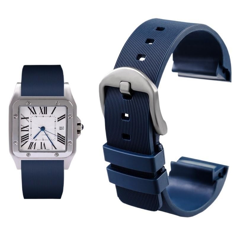 Bretelles de montre en caoutchouc chaînes masculines et féminines
