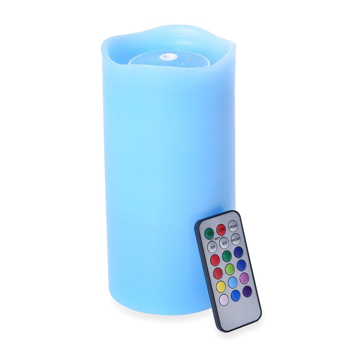 Shop LC Delivering Joy Home Decorations Blue with Multi Color LED Water Flame Candle Fountain with Remote Battery Operated Environment Friendly