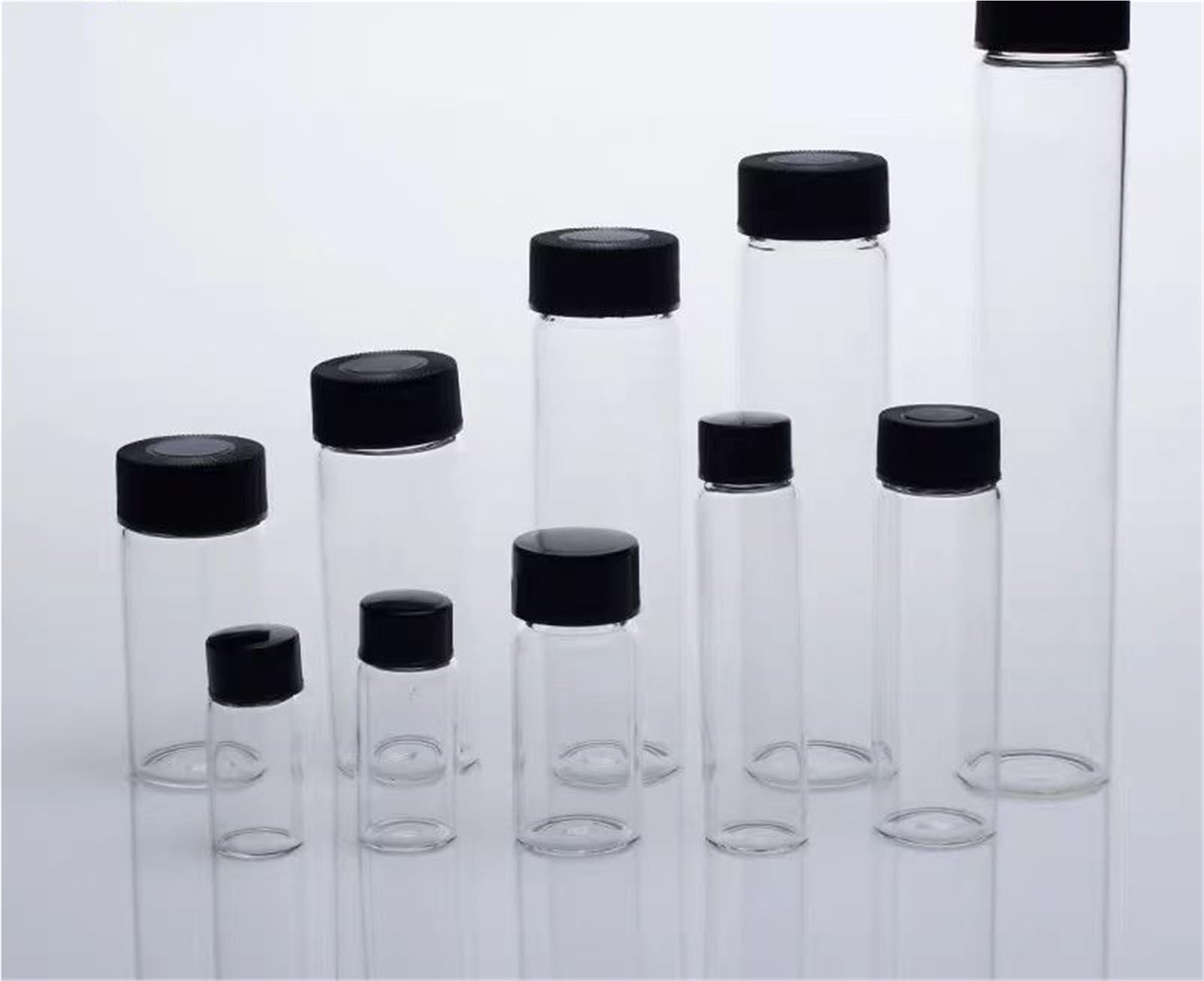 Flaconi for Campioni da Laboratorio ambrati da 2 ml-60 ml Flacone da Laboratorio for Olio Essenziale con Bocca a Vite Marrone(40ml 10pcs)