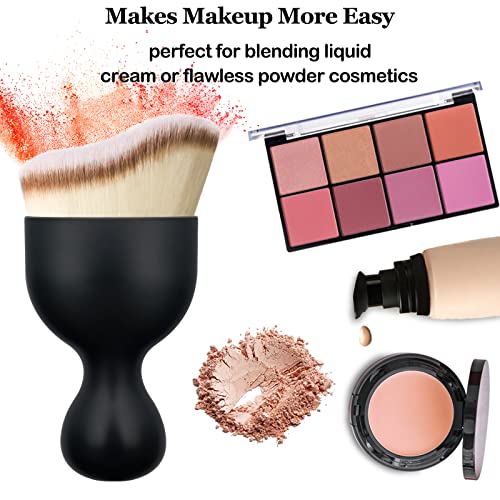 Falliny Self Tanning Makeup Brush, Kabuki Travel Powder Foundation Brush For Blending Liquid, Cream,Sunscreen, Flawless Powder Cosmetics, Portable Face & Body Makeup Brush #TOP5