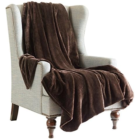 SCM Fluffy Soft Throw - flannel throw-Fleece Blanket Throws - Micro Velour Bed Throw Blankets - Versatile Blanket(150x200cm, Chocolate) Cover