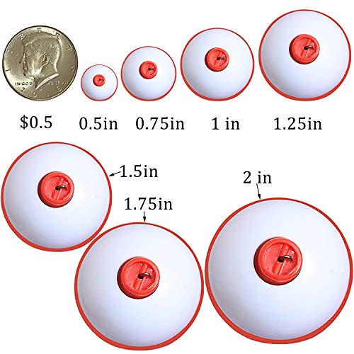 image for AGOOL Fishing Bobbers Set Snap Hard ABS on Red/White Fishing Floats Bo