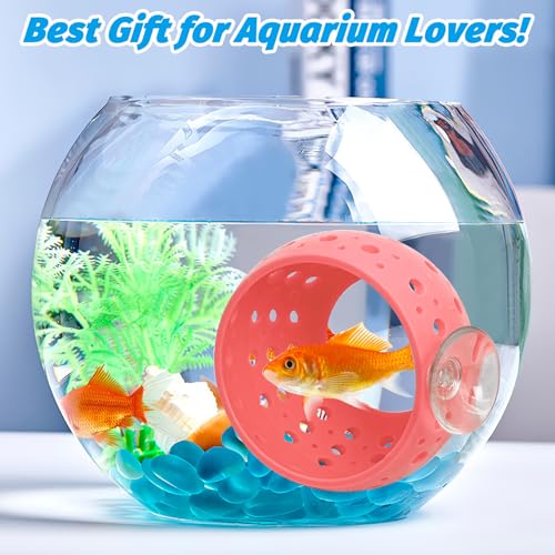 Image of Fhiny Betta Tunnel, Aquarium Betta Fish Hideout with Suction Cup Fish Tank Tunnel Shrimp Cave Aquarium Decor Fish Tank Accessories for Small Fish Shrimp Betta Guppy Hiding Resting (Orange)