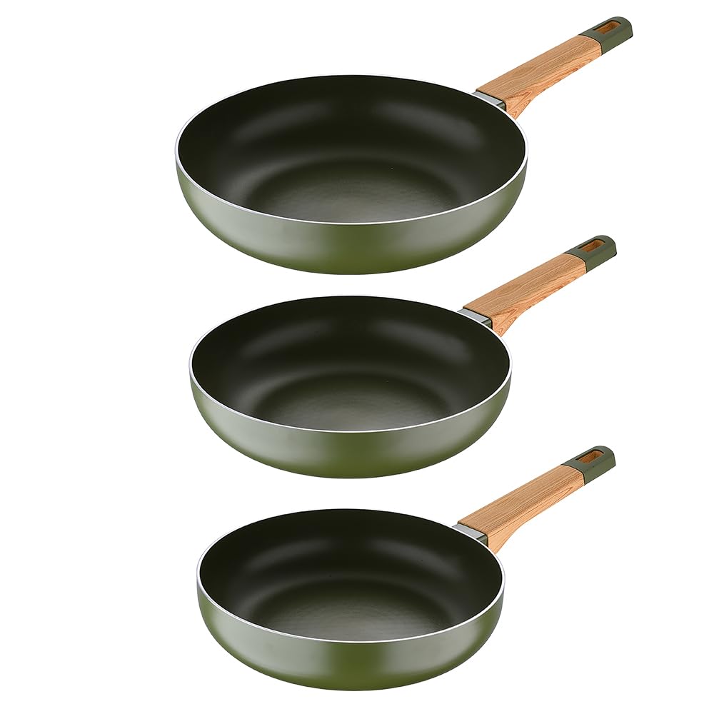 Set 4 Padelle Bergner Click&Cook - Manico Staccabile, Induzione, Verde