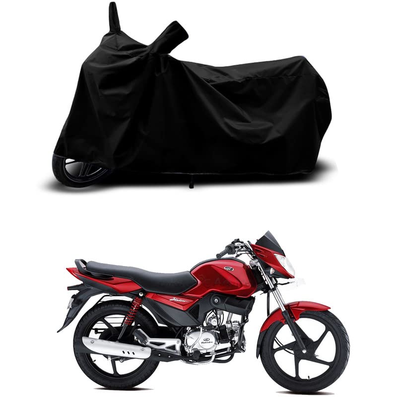 Image of 100% Scratchproof /UV-Rays /Heat Protection /Birds Dropping /Water Resistant /Dust Proof /Waterproof /Full Bike Scooty Two Wheeler Body Cover Compatible for Stallio All Varients[Black]