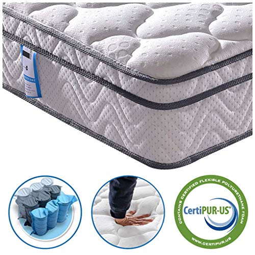 Vesgantti 6FT Super King Mattress, 10.3 Inch Pocket Sprung Mattress Super King with Breathable Foam and Individually Wrapped Spring - Medium Firm Feel, Classic Box Top Collection