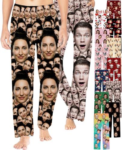 Custom Pajama Pants with Photo Personalized Pajama Pants for Men Women Pj Bottoms with Pet Face Picture, Gifts for Her Him