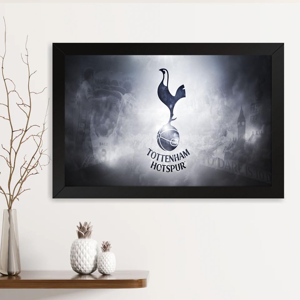 Printed Photo Frame Matte Painting for Home Office Studio Living Room Decoration (14x11inch Black Framed) - Tottenham Fc