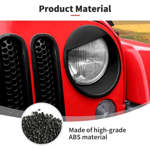 Image of JWWY Front Grille Insert Radiator Grille Grillwork Surround Assembly Inserts Headlight Headlamp Cover Trim Set Fit for 2007-2017 Jeep Wrangler JK JKU Exterior Accessories 9pcs Black