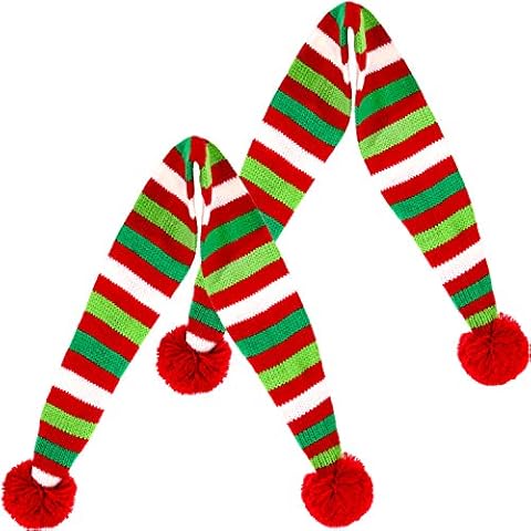 Blulu 2 Stück Weihnachten Haustier Stricken Schal Hund Winter Gestreiften Schals Weihnachten Haustier Kostüm Zubehör Cover