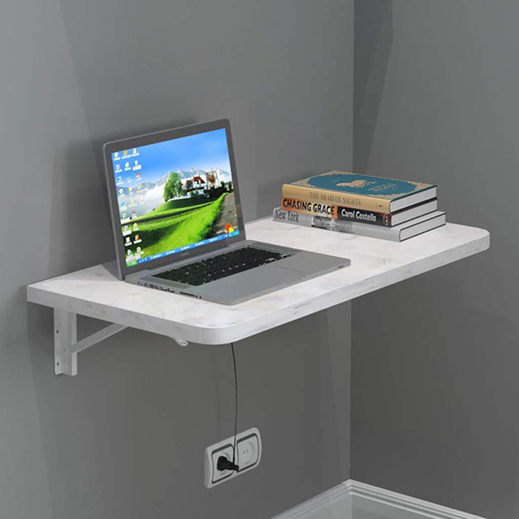 ASerZenith Kitchen Folding Dining Table Wall Mounted Computer Desk Household Drop-Leaf Table,Workbench Storage Rack Table For Office/Laundry Room,White-39In