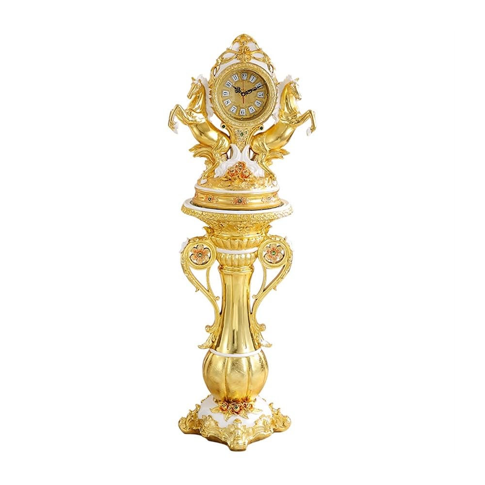 FZL02068LM Grandfather Statue Floor Clock Modern Living Room Vertical Villa Galloping Horse Decoration Hall Retro Mute Standing clock