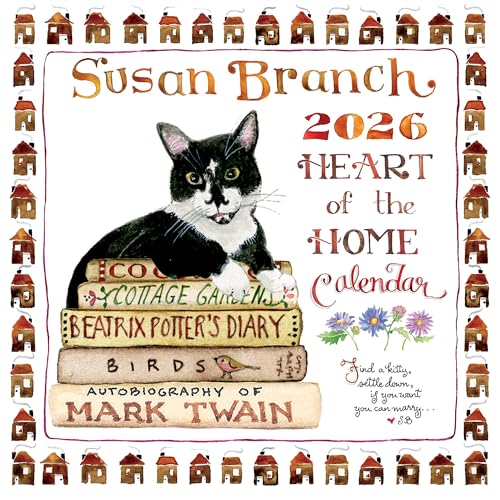 Image of TF Publishing 2026 Susan Branch Wall Calendar - Large Grids for Appointments and Scheduling - Vertical Monthly Wall Calendar 2026 with Premium Matte Paper for Home and Office Organization - 12x12in