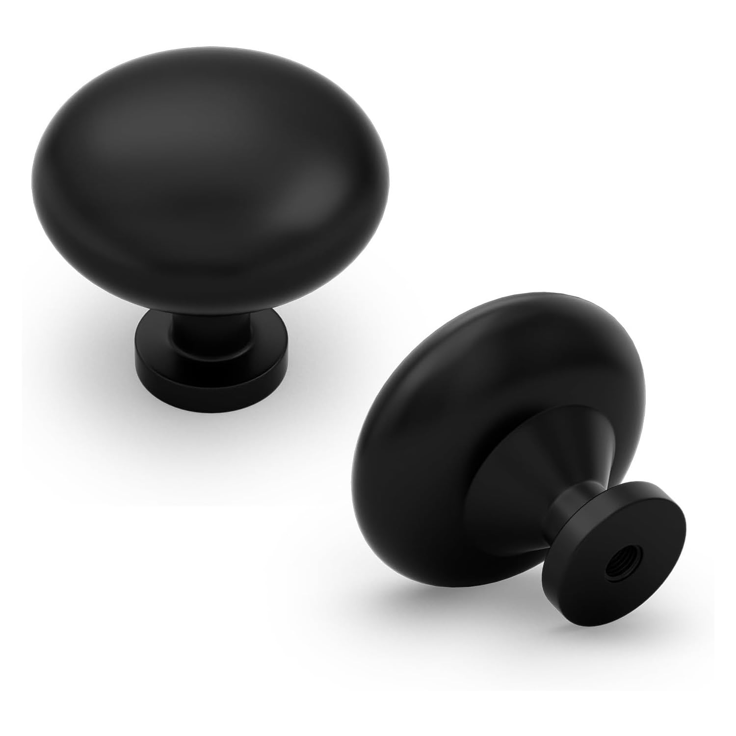 QZKJQDD 2 Pack Black Cupboard Knobs, Single Hole Cupboard Handle