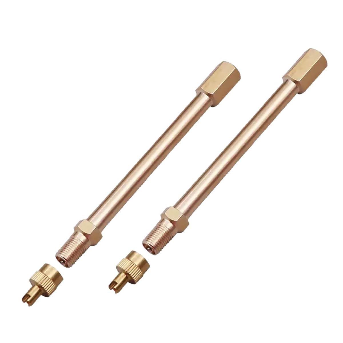 2PCS Prolunga da 10cm per Valvola Antiriflusso con Estrattore Integrato ‒ Prolungamento della Valvola Schrader per Monopattini, Bici, Auto e Furgoni