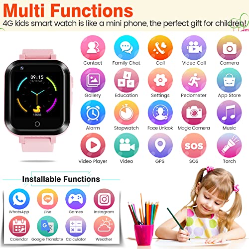 ele ELEOPTION 4G Kids Smart Watches, IP67 Waterproof Watch3