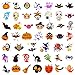 Qpout Tatuajes temporales de Halloween para niños, 48 hojas pegatinas de tatuajes de dibujos animados, Calabaza, murciélago, bruja fantasma calavera cara brazo mano tatuajes regalos, decoración