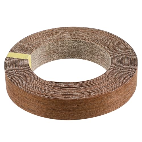 Toyvian Cinta para bordes de muebles en madera marrón, 2,2 cm x 8 metros, banda autoadhesiva para reparación y acabado en carpintería doméstica y profesional