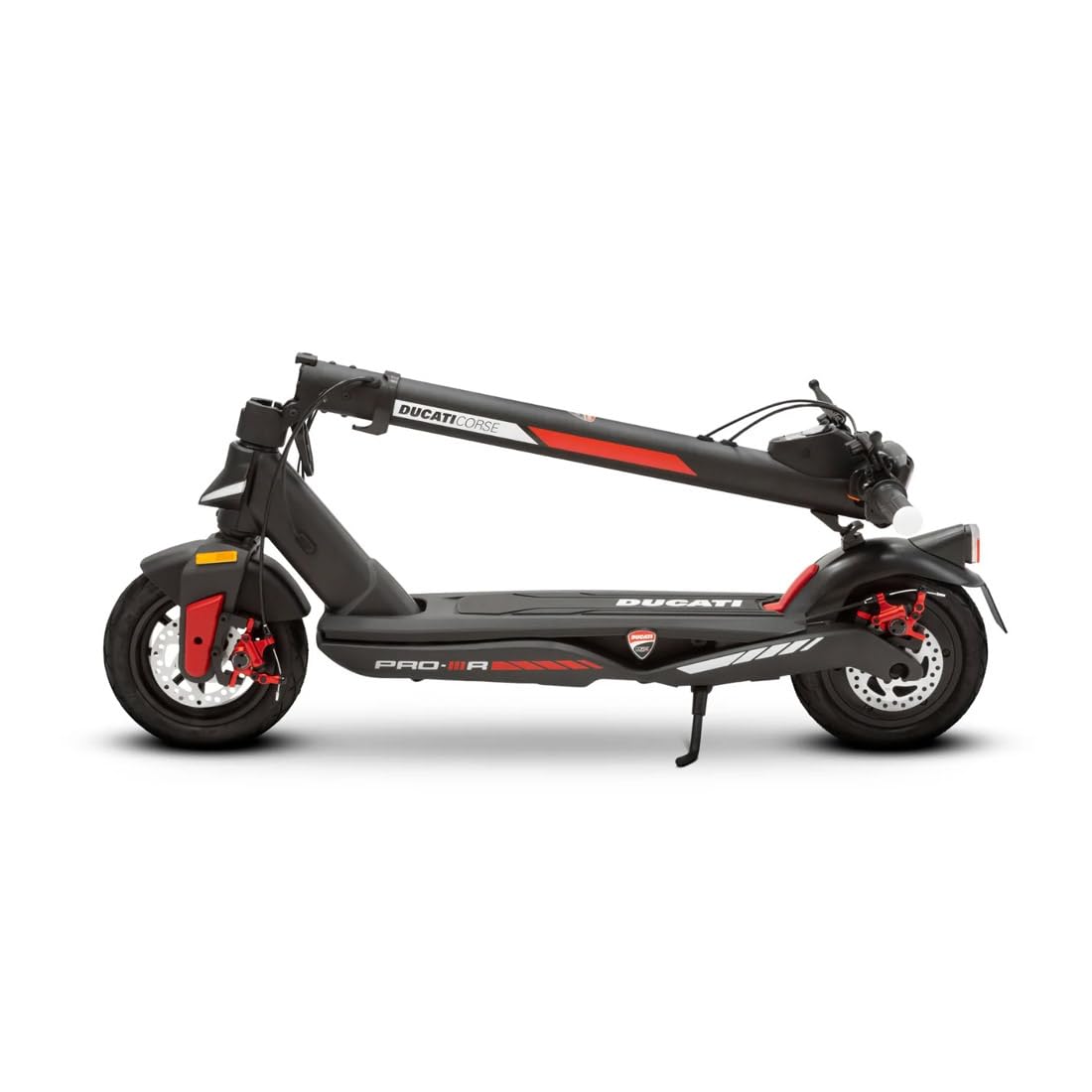 Ducati Corse E-Scooter Pro-III R, Trottinette électrique, avec flèches directionnelles intégrées, Roues Pirelli 10, autonomie 50 km, Moteur 350 W, Batterie 468 Wh, Double Frein à Disque, Noir