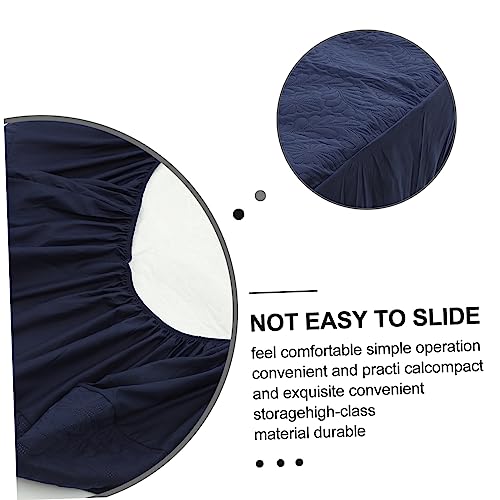 Couverture de matelas double Alipis imperméable avec enrobage coton navy - 4