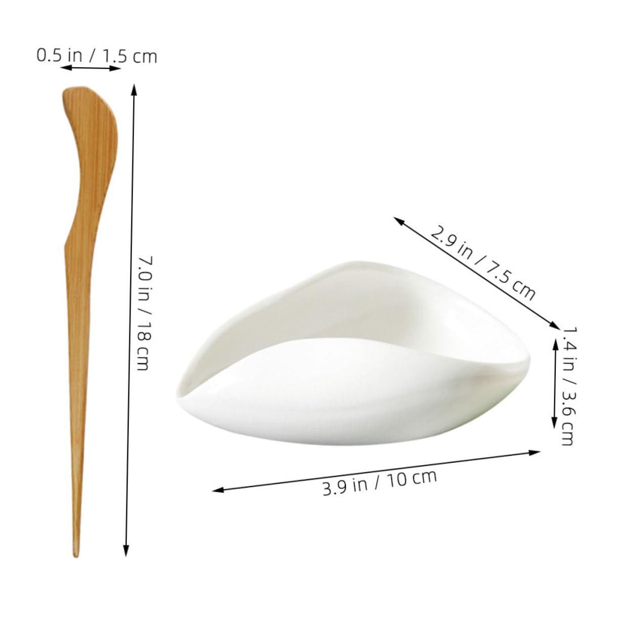 MAGICLULU 1Set Porcelain Tea Scoops Tea Coffee Bean Storage Plate Elegant Teaware Accessories for Home Office Teahouse Restaurant Use