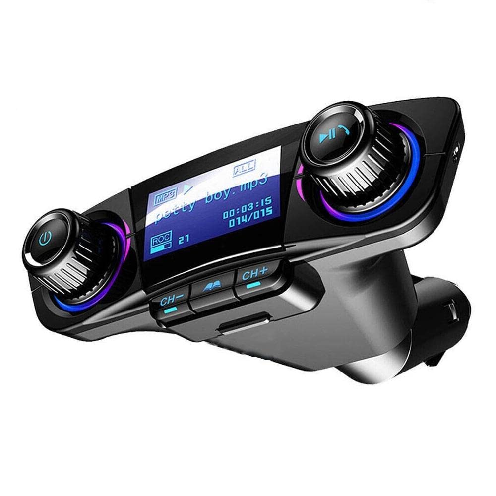 Kit de transmisor FM manos libres inalámbrico para coche Reproductor de MP3 Cargador USB doble AUX Coche compatible con Bluetooth Auto Audio Aux Pantalla LED