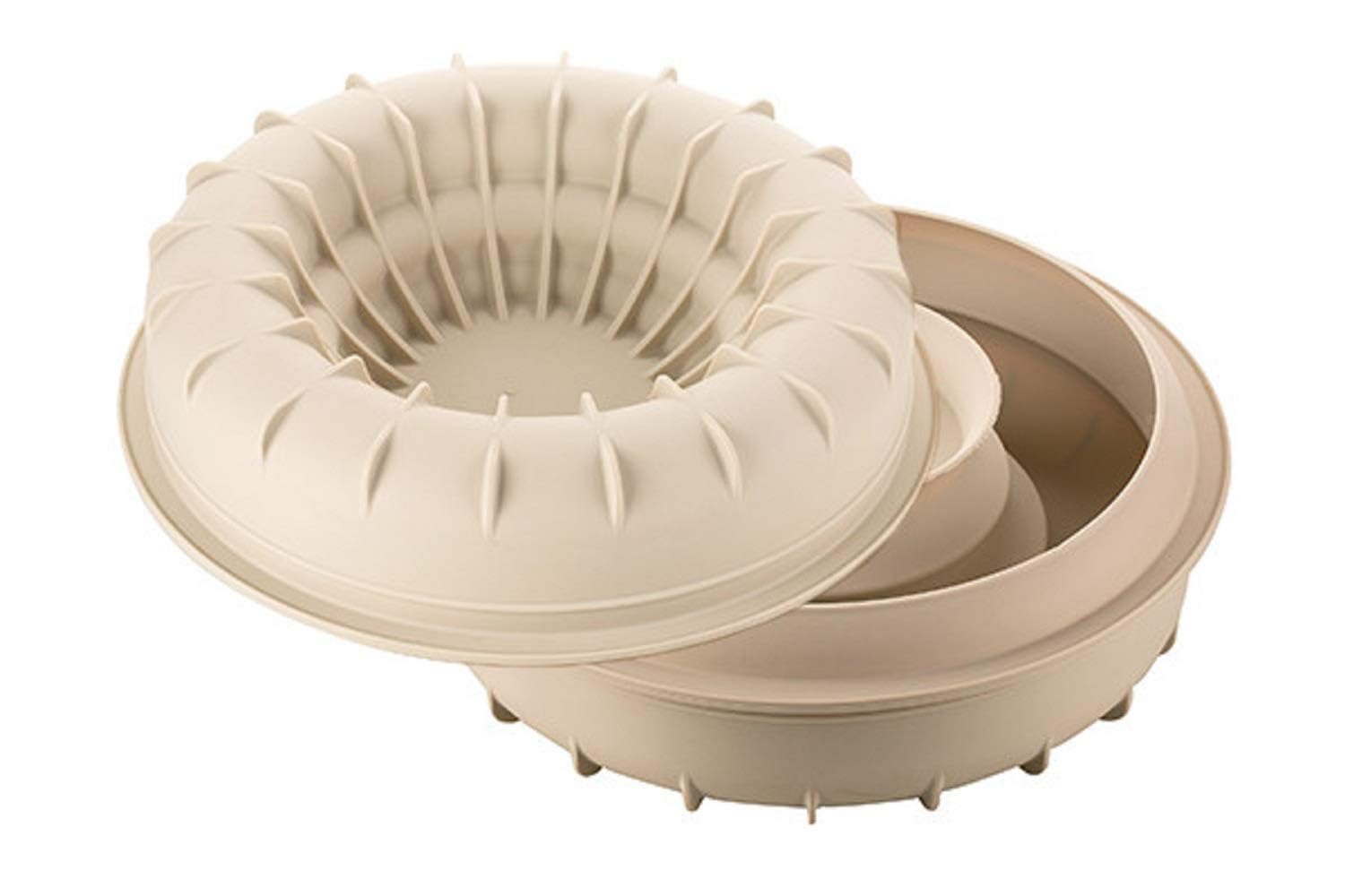 silikomart | Moule en Silicone pour Gâteau Moderne ARENA, Antiadhésif, Lot de 3 Moules à Pâtisserie, Design 3D, 241 x 281 mm, h 70 mm, Ø 220 mm, Made in Italy
