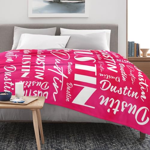 Name Blanket Personalized Name Blanket Customized Blanket with Name Text for Adult Kid Birthday Christmas Mothers Fathers Valentines Day Gift