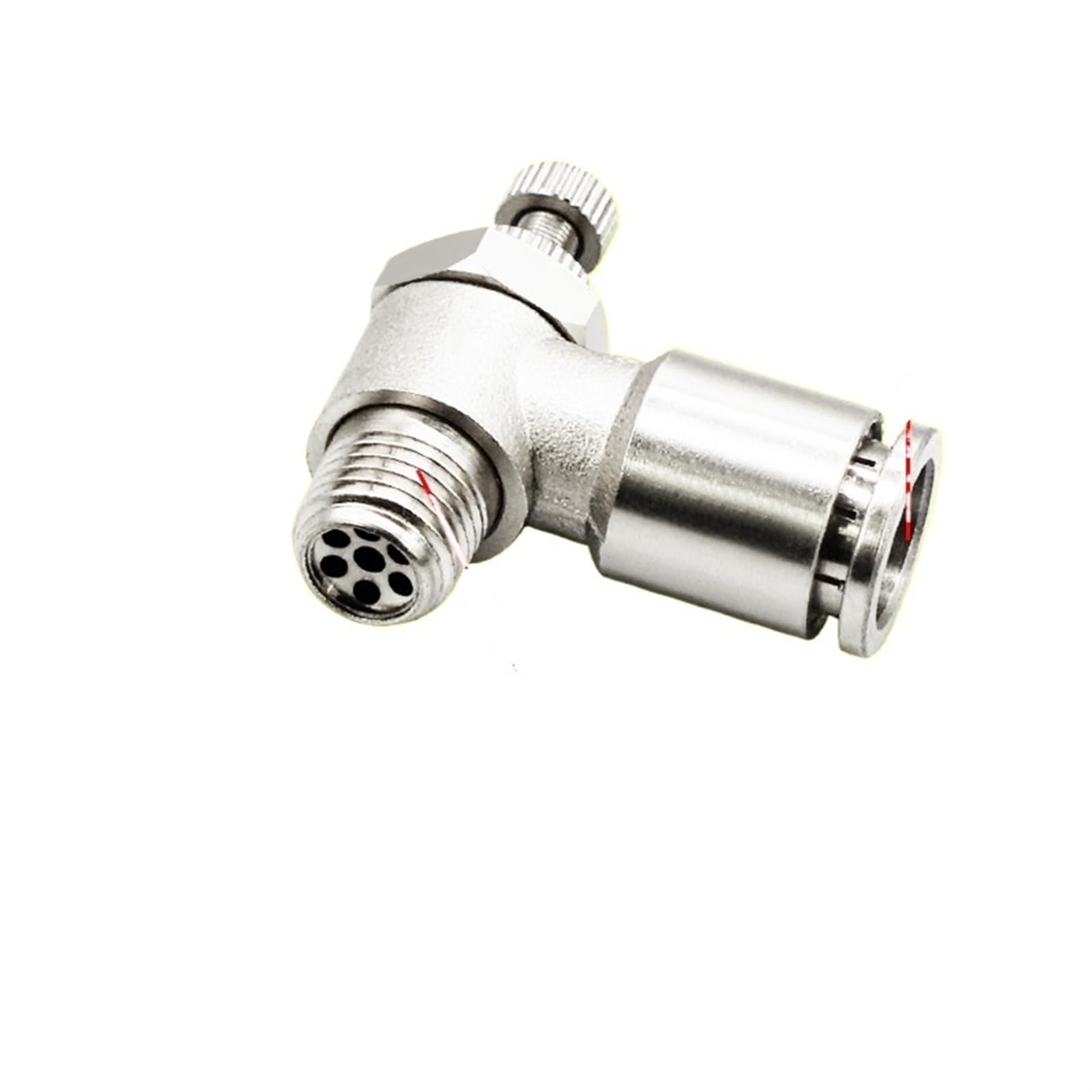 IEUMJNAT 1PCS SL4/6/8/10/12mm All Copper Nickel-Plated Quick Plug Trachea Pneumatic Cylinder Speed Valve Throttle External Thread(SL12-02)