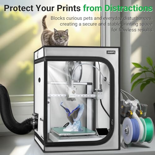 Image of Upgrade 3D Printer Enclosure with Ventilation Kit for Bambu lab A1 /A1 Mini Combo,Fireproof & Dustproof Constant Temperature Noise Reduction 3D Printer Cover with AMS LED Light-520 * 600 * 700mm