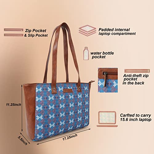 Image of Fargo Canvas Laptop Handbag for Women - Stylish & Durable Tote Bag, Fits 15-Inch Laptops
