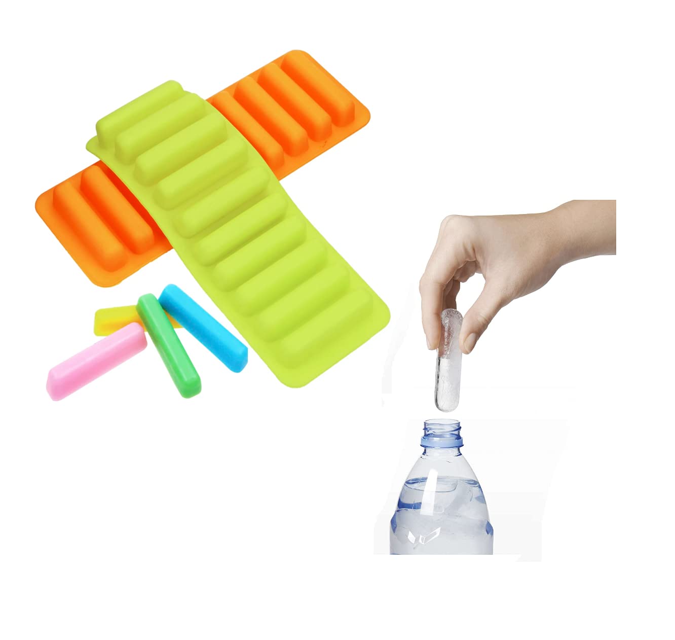 Silicone Ice Cube Stick Tray Water Bottle Non Stick Mould Pop Out Baking Molds