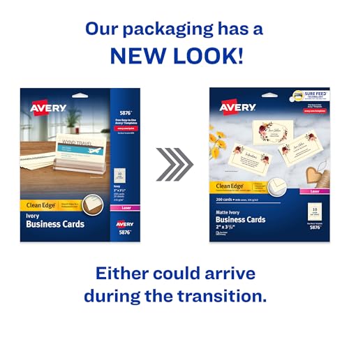 Cartes de visite Avery Clean Edge 05876 lot de 200 format 5,1x8,9 cm - 2