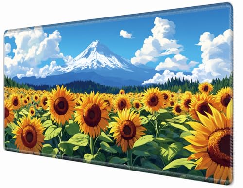 Image of Large Mouse Pad 36x24 Desk Mat Gaming Mousepad Sunflower Computer Mat 4XL Huge Desk Pad Oversized Giant Mouse Mat for Girl Women Office Work