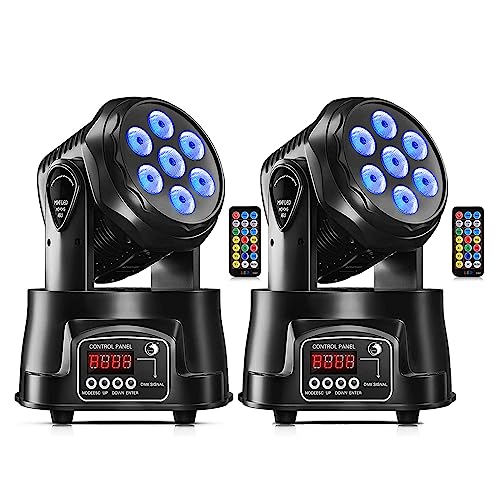 2 unidades 70W Cabeza Móvil RGBW LED DMX Luces Discoteca Focos Luz de Escenario con Control Remoto...